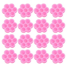 Minkissy 200 pcs Eyelash Glue Pad Plastic Flower Shape Glue Cup False Eyelashes Glue Holder Extension Tray Holder for Eyelash Extension Supply