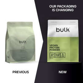 Bulk Vegan Protein Powder, Unflavoured, 500 g, New & Improved Formula, 14 Servings, Packaging May Vary