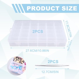 SenaiMy Pack of 2 sorting boxes, sorting boxes for small parts, sorting box, plastic assortment boxes, compartments, plastic sorting box, adjustable storage box for screws, small parts, jewellery,