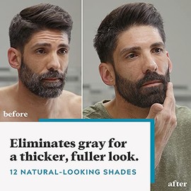 Just For Men Mustache & Beard, Beard Coloring for Gray Hair with Brush Included - Color: Deep Dark Brown, M-46, Pack of 3 (Packaging May Vary)