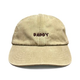 Vivian Flytrap Unisex Daddy Washed Embroidered Dad Baseball Cap - Beige