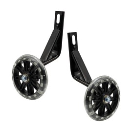 Tsnamay Pair of Bicycle Auxiliary Wheel Children's Bicycle Accessories for 12" 14" 16",Flash Wheels Training Wheels Kids Bike Bicycle Wheels,Black 16"