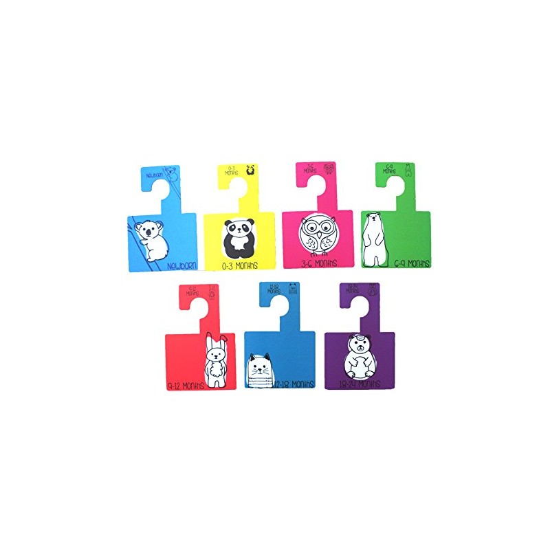 Katies Playpen Baby Clothes Wardrobe Dividers Organisers - Bright Animals