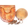 GROW OLD WITH ME ENGRAVED BRASS COMPASS ON CHAIN WITH