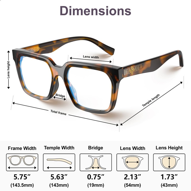 VISOONE 2 Pack Rectangle TR90 Blue Light Blocking Glasses Computer