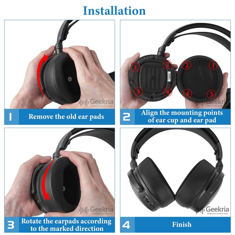 Geekria QuickFit Replacement Ear Pads for Audeze Maxwell Wireless Headphones