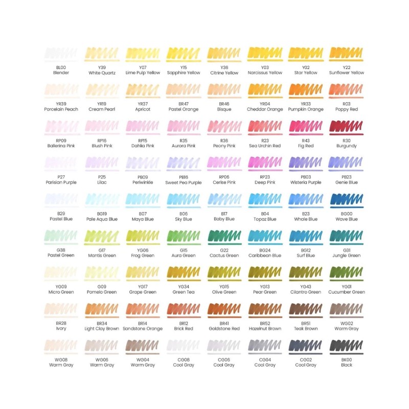 Arteza Everblend Ultra Art Markers, Set Of 72, Sketch Markers