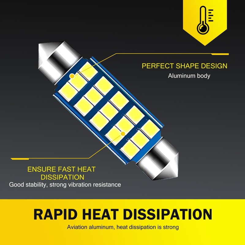 SLIMI 4 PCS Car Licence Plate Light, 6500K 2835 Chipset