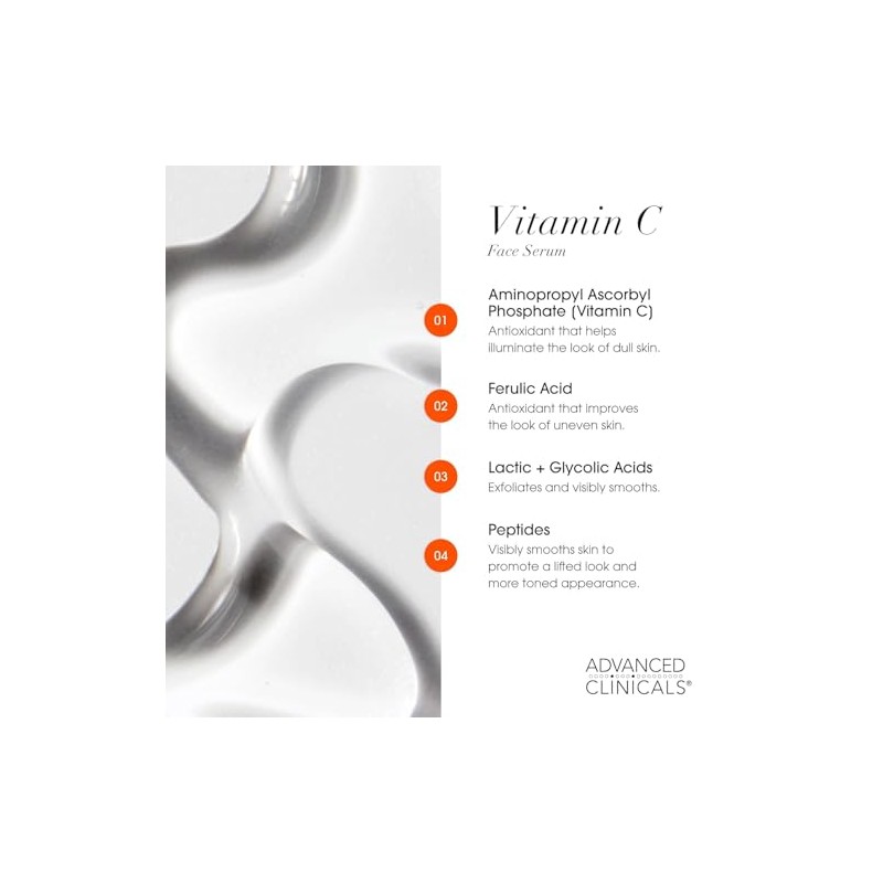 ADVANCED CLINICALS SUERO FACIAL VITAMINA C ANTIEDAD ACLARANTE CON ACIDO
