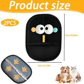 DXPETA 2 Pack Pet Hair Removal Glove, Pet Hair Remover Mitt for Furniture and Clothes, Reusable Grooming Gloves for Dogs and Cats, Deshedding and Bathing Tool