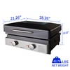 XMJR Tabletop Griddle 23 inch,Portable Propane Grill With Cover for