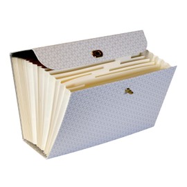 Cathedral Products Chic Geometric 19-Pocket Expanding File Case with Gold-Coloured Accents | Stylish Document Organizer | A4 Size