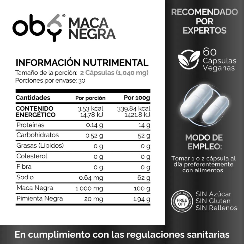 Maca Negra Peruana Orgánica Capsulas 1040mg Origen 100 Peruano Potenciadas