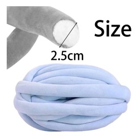 Hilo Grueso Y Voluminoso, Lavable A Mano, Hilo Azul Claro