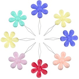 50Pcs Needle Threader Hand Sewing, BetterJonny Plastic Needle Threader Tool Simple Needle Threader Hand Machine Sewing Tool for Sewing Crafting (Flower)
