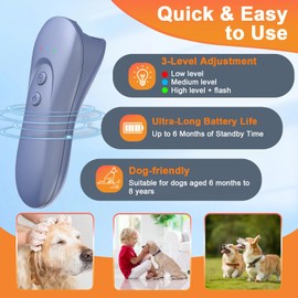 SILENTPAL Dog Bark Deterrent Device,Anti-Barking Device,Up to 15Ft Long Range & Rechargeable Bark Control,Stop Barking Dog Devices,Safe for Dogs Training,Indoor & Outdoor（Purple）