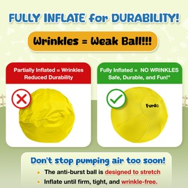 Furdo 18" Herding Ball for Dogs, for Australian Shepherd, for Cattle, for Border Collie, for Blue Heelers & Other Small to Medium Dogs, Herding Dog Toys, Horse Ball - Yellow