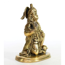 Brass Hanuman Bajrangbali Anjeneya Pavan Putra Murti Idol Statue Murti Figurine for Pooja and Home Decor (12.5 cms)