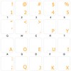 Dvorak Keyboard Decals ON Transparent Background with Blue, Orange, RED,