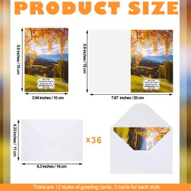 Motiskyy 36 Set Religious Christian Thank You Greeting Cards with Scripture Christian Thank You God Cards with Envelopes Religious Blessings Cards Bulk Bible Verse Appreciation Cards for Him or Her