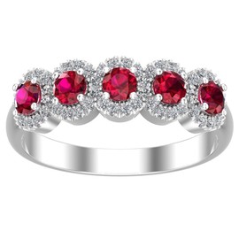 Belinda Jewelz Ring for Womens 925 Sterling Silver Ring Red Ruby Gemstone Ring Rhodium Plated CZ Round 1.11 Carat Solitaire Band Ring Jewelry Gift for Wedding, Size 7