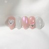 [Handmade Nail Tips] Veil Pink Mew Nail Tips - Mini