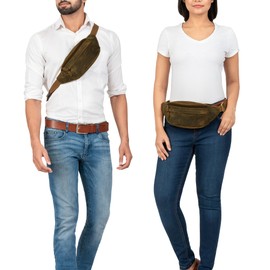 STILORD 'Terry' Vintage Leather Belt Bag Men Women Bum Bag with Adjustable Belt for Sports, Travel, Work, Festival, Medium - Brown