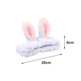 2 Pack Bunny Ears Headbands Face Wash Headbands for Women, Cute Rabbit Ears Skincare Headband, Soft Flannel Makeup Head Wrap Headband Spa Headband, Elastic Hair Band for Washing Face Bath SPA