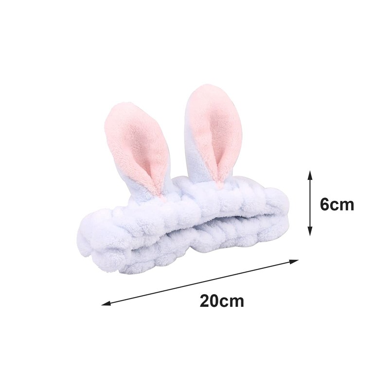 2 Pack Bunny Ears Headbands Face Wash Headbands for Women,