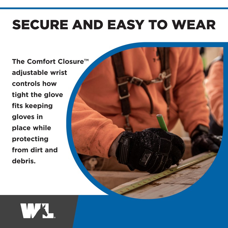 Wells Lamont Insulated Leather Work Gloves for Men - Fleece-Lined