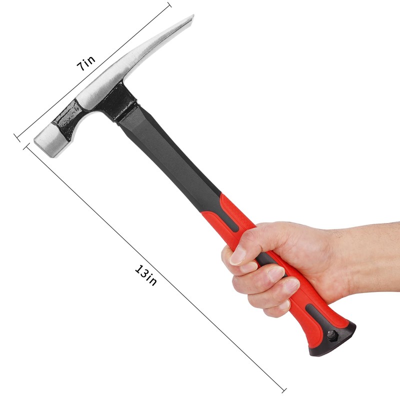 Bricklayer's Hammer Mason's Hammer - 16 oz Masonry Tool with