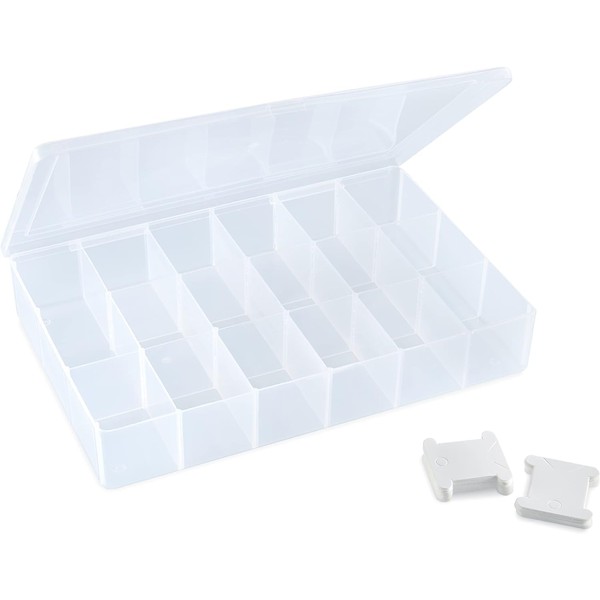 BULK PARADISE Embroidery Floss Organizer Box with 50 Cardboard Bobbins