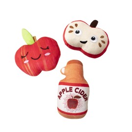 Fringe Studio Plush Dog Toy Set, Apples of My Eye, 3 Piece Set, Pet Shop Collection (662044)