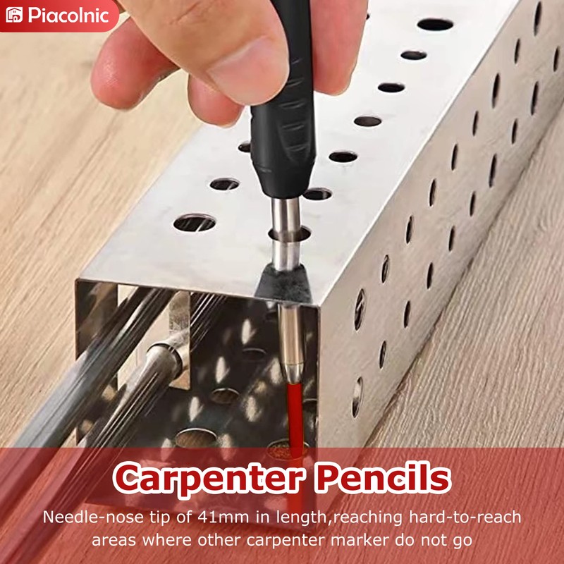 2 Piece Carpenter's Pencil Set, Mechanical Carpenter's Pencils Set, Deep