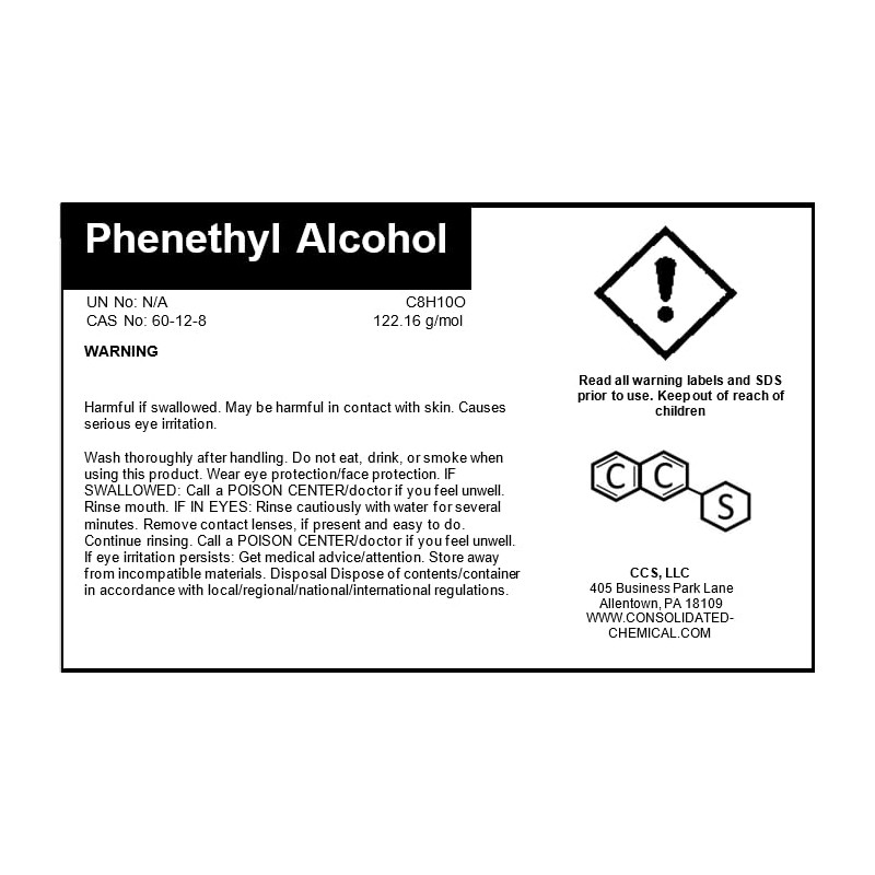 Phenethyl Alcohol 120ml (4oz) High Purity Fragrance/Aroma Compound