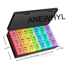 Anewhyl Pastillero Semanal Uso De La Caja Se Divide En 7 Días . La Cantidad De Medicamento Almacenada 3 Veces Al Día (mañana, Tarde Y Noche),buena Calidadpráctico Y Fácil De Usar Y Entenderespañol