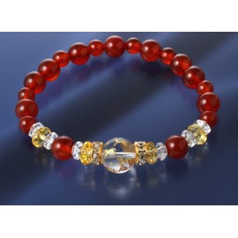 Pleasure Bracelet, Nine Horse Crystal, Red Agate Bracelet (BL-1480), Inner Circumference: Approx. 6.7 inches (17 cm)