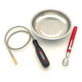 GUTIMORE Magnetic Pickup Tool Set, 25"Flexible magnetic pickup 2LB,Telescoping Magnet Pickup 10LB,6"Magnetic tray,Strong Magnet for Hard to Reach Keys,Bolts,Nuts and Screws