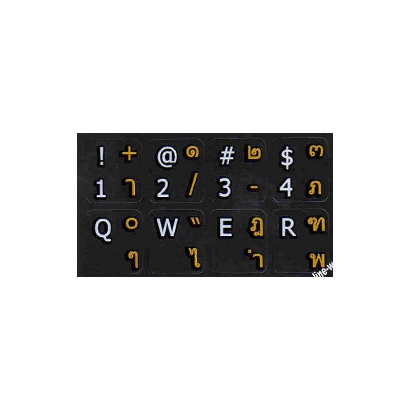Thai-English Non Transparent Black Background Keyboard Stickers for Computer Laptops