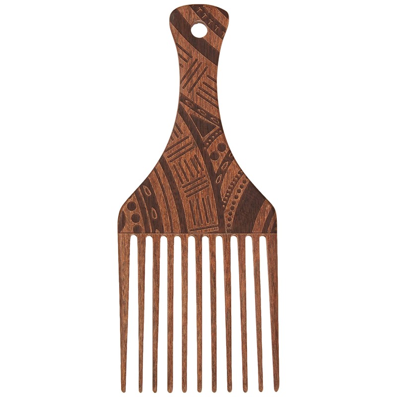 AFROPICK Wood Hair Pick for Long, Thick, Curly, & Afro