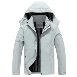 Aagetenar Men's Waterproof Rain Jacket Lightweight Mountain Sports Outdoor Trench Softshell Windproof Jacket for Hiking