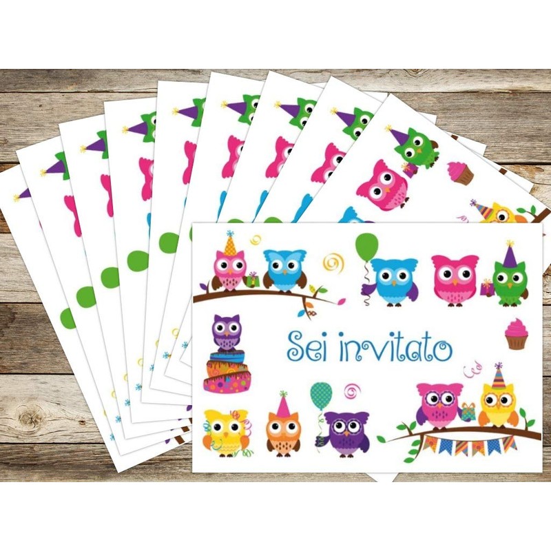 Edition Colibri 10 x Birthday Invitations Owls Birthday Invitations for