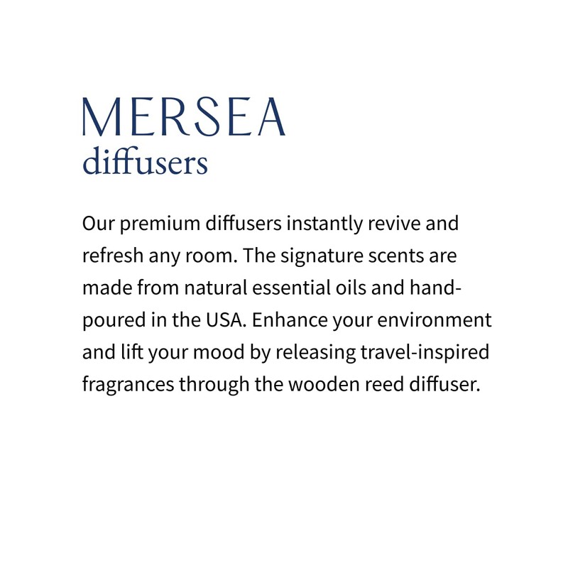 MERSEA Beach Bungalow Reed Diffuser, Scented Glass Oil Diffuser (3.4