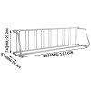 All Steel Grid Bike Rack with 9 Holders 111\" Length