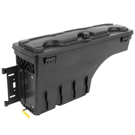 CCIYU Lockable Truck Bed Storage Tool Box Compatible for Ford for F-250 F-350 F-450 1999-2016 Black Toolbox, Rear Wheel Well Toolbox Driver Side
