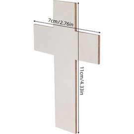 AUNMAS Wooden Cross Crafts, Splint Material Wooden Cross Ornaments Unfinished Cross Shaped Wooden Pieces DIY Crafts Kits Blank Wood Cutouts for DIY Arts Craft Project, Home Decoration, Tags