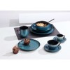 Ritzenhoff & Breker Bali Espresso Cups Set of 6, 90 ml, Modern Mocha Cups with Colour Gradients, Scandinavian Design with Reactive Glaze, Stoneware, Blue