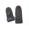 SUPER s6x Lambskin Gloves Mittens Merino Lambskin Dark Grey Ladies