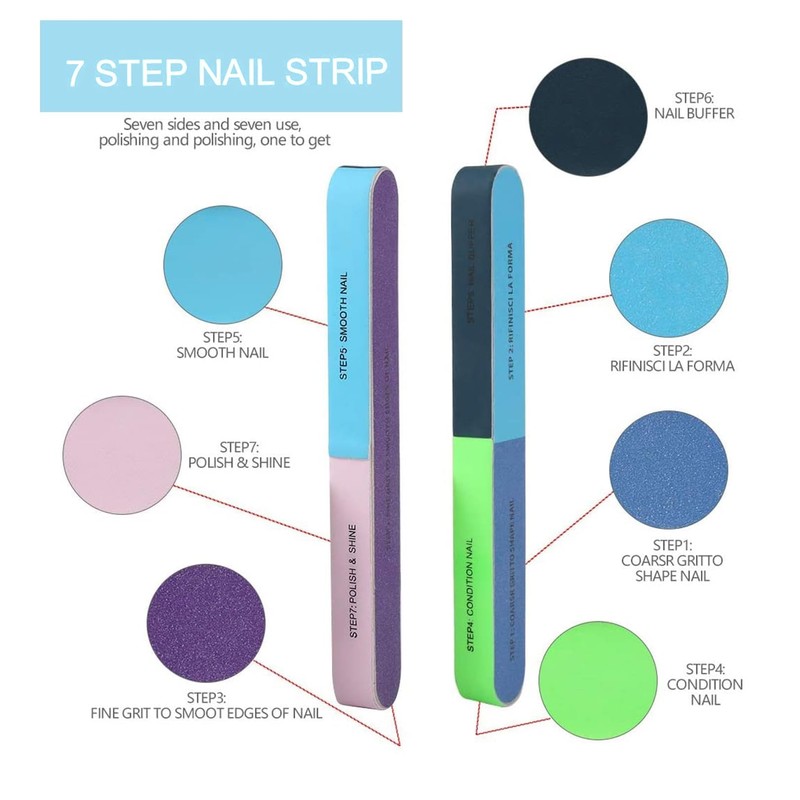 Pack of 6 polishing files, fingernails, natural nails, nail file,