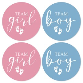 Advivio 80Pcs Funny Team Boy Team Girl Stickers, Gender Reveal Stickers Boy or Girl, for Baby Showers Birthday Party Labels Decorations, 2 Inc